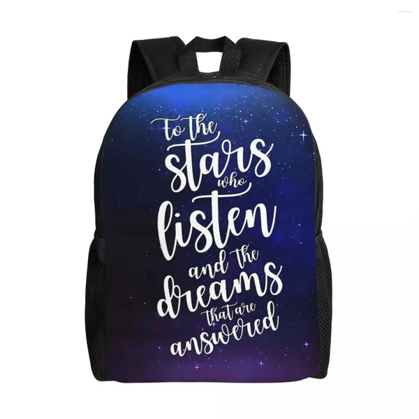 Backpack ACOTAR para as estrelas que ouvem e sonham que são respondidas laptop casual bookbag para bolsas estudantis universitárias escolares