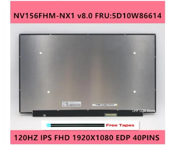 Schermata per IdeaPad Gaming 3 15iah7 Laptop LCD Screen IPS 120Hz 45%CG NV156FHMNX1 V8.1 V8.0 1920*1080 40pin 5D11F52373 5D10W86614