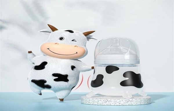 Garrafa de alimentação de bebê de silicone, vaca fofa imitando leite materno para suprimentos de alimentação de leite anti -olha de leite nascidos infantis 2205121414362