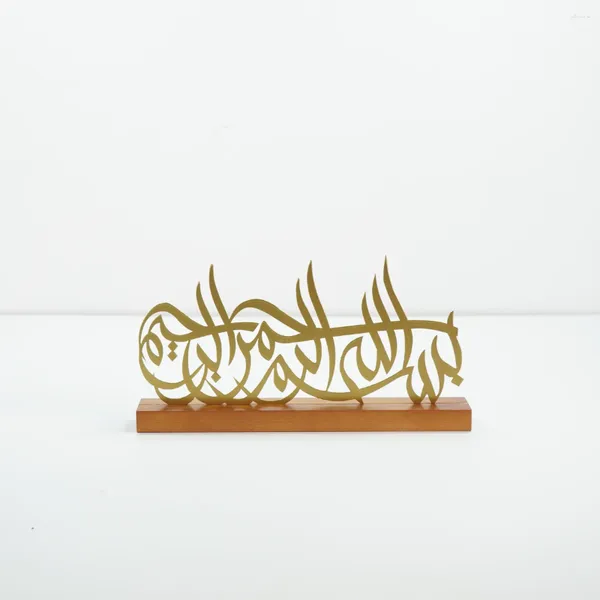 Estatuetas decorativas 1pc ornamentos de metal muçulmano decoração de eid artesanato artesanato islâmico de fábrica de ferro forjado atmosfera ramadã decorações de casa