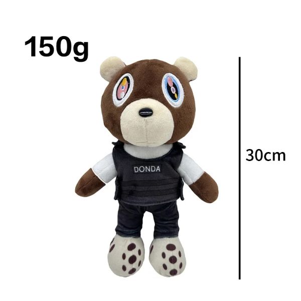 25/35 cm Kanye Teddy Bärenbeutel Slipper Plüschspielzeug süßes, gefülltes Sofa Kissen Puppen für Kinder Weihnachtsgeburtstag Geschenk