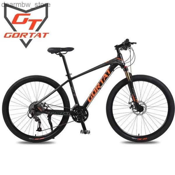 Bisiklet Gortat 27.5 inç dağ bisikleti 21 Hızlı Üst düzey Aksesuarlar Off Road Bicyc MTB Yetişkin Erkekler ve Kadınlar Çift Disk Fren Bicicta L48