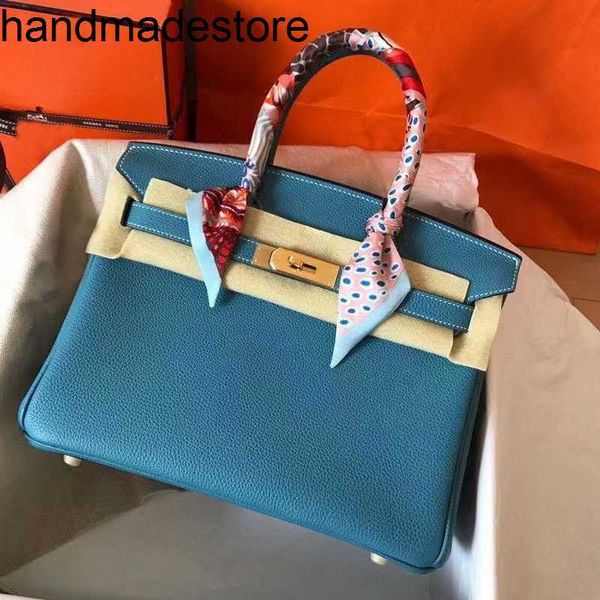 Piccella BK Designer Handbag Borsa filo di cera cucito completo Togo Litchi Pattern Calfskin Women 25/30/35
