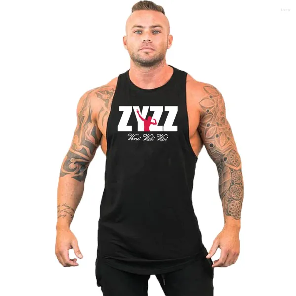 Herren-Tanktoper Sommer-Fitnessstudios Baumwoll Fitness Workou Jogger ärmelloses T-Shirt Männlich Basketball Training Fashion Zyzz Weste Sport