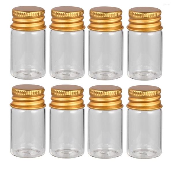 Vasos 1 Conjunto de 12pcs 7ml Garrafas de armazenamento de vidro de alumínio parafuso de garrafa de tinta selada transparente (jardim com