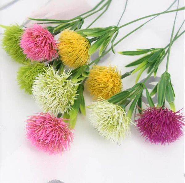 Flores decorativas Bolas artificiais Crisântemos cebola ouriços -mar dentes de leão