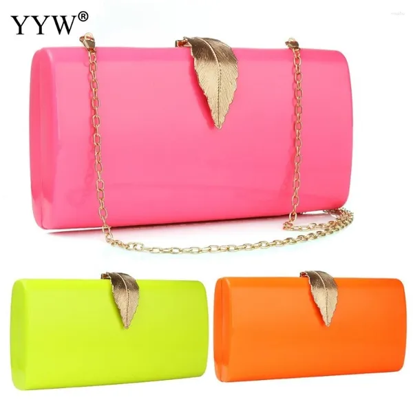 Bolsas de noite Bolsa de embreagem laranja feminino 2024 Fashion Candy color bolsa feminina garra de luxo