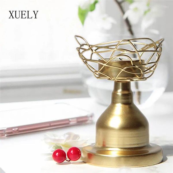 Kerzenhalter Leichte Luxus Metallvogel -Nest Candlestick Family Candlelight Dinner Orament Wedding Party Szene Layout Dekor