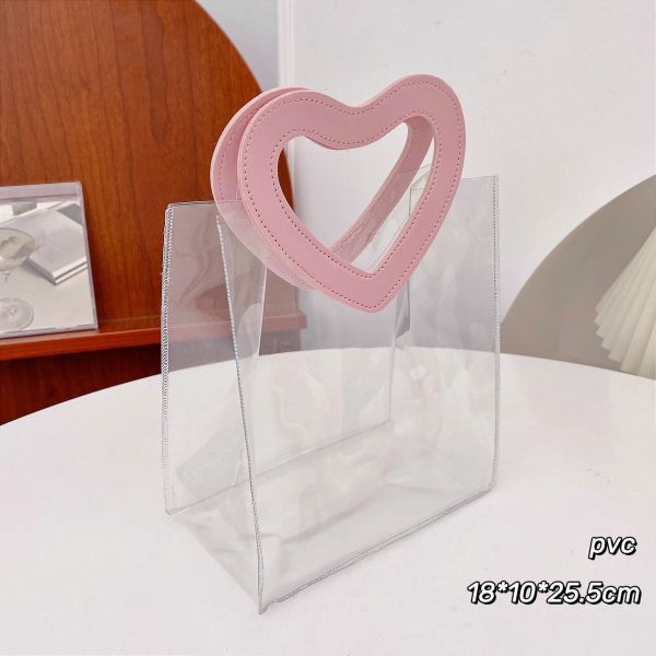 Valentinstag Geschenktüte PVC Liebe Blumenhandtasche Aufbewahrungstasche Transparent Plastic Geschenktüte Geburtstag kleiner Geschenkverpackungstasche