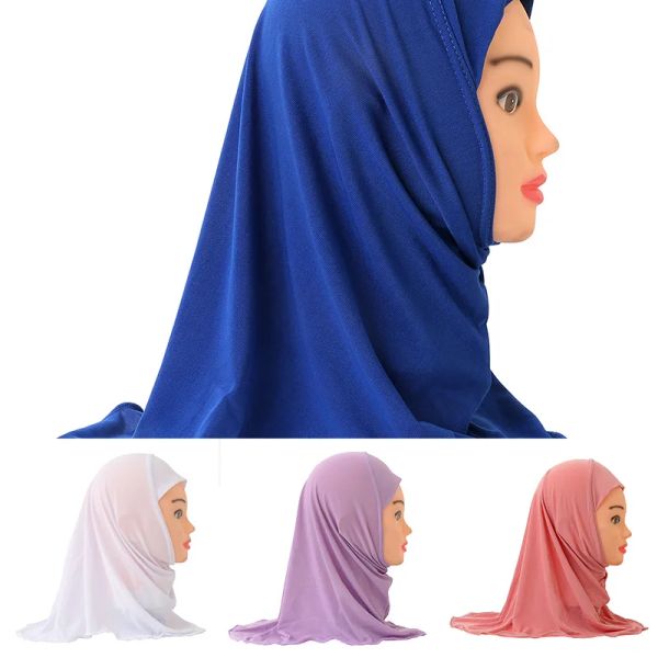 Headwrap İslam Arap Eşarpları Şallar Fit 2-7 Yaşındaki Müslüman Müslüman Eşarp Kızlar Çocuk Türban Kapakları Çiçek başörtüsü Türban Kapakları