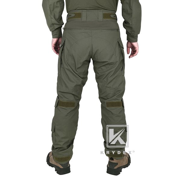 Krydex G3 Battlefield Combat Troushers Ranger Green CP Assault tático BDU Calças uniformes com joelheiras para caça militar