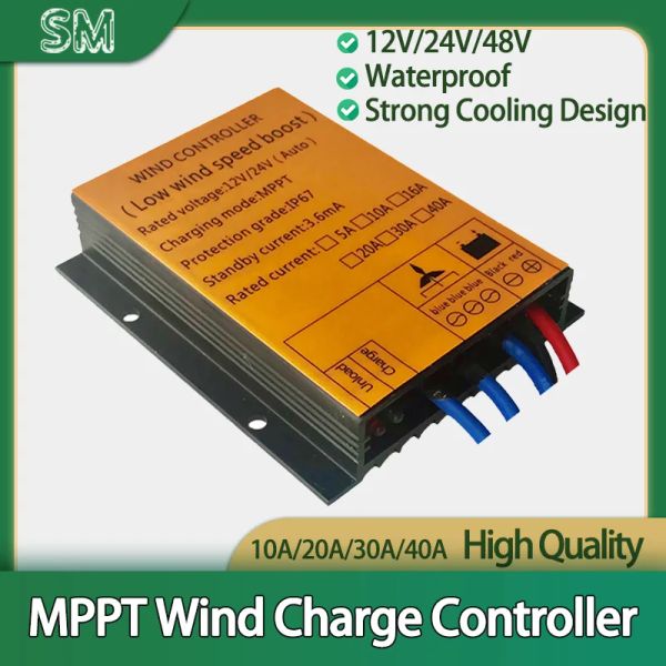 MPPT PWM Şarj Denetleyicisi 12V/24V Otomatik 48V 10A-40A Rüzgar Türbin Jeneratörü Su geçirmez Regülatör Doğrultucu Fabrika Fiyatı