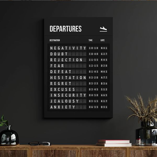 Cronograma inspirador de empreendedor Poster Print Destaques Chegadas de aeroporto tema de parede de arte de arte pintura decoração de escritório