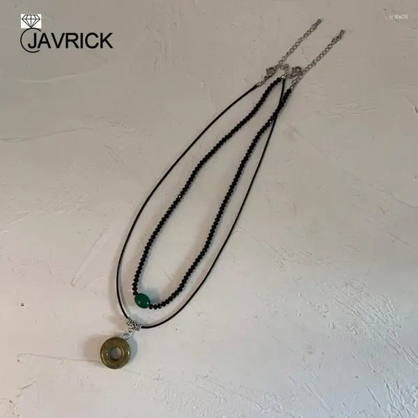 Anhänger Halsketten Vintage Friedensschnalle einfache Perlen Halskette Mode Schmuck