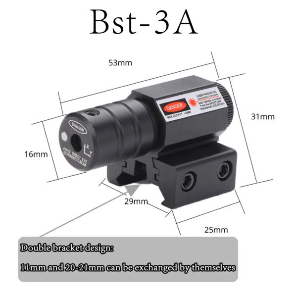 Tactical Red Dot Laser Sight Scope mit einstellbarer 11 mm 20 mm Picatinny Rail Mount Rifle Pistol Airsoft Jagd -Waffenzubehör