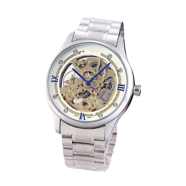 Orologio meccanico completamente automatico con marchio Wave Mens con fibbia a farfalla a farfalla cavo polso impermeabile