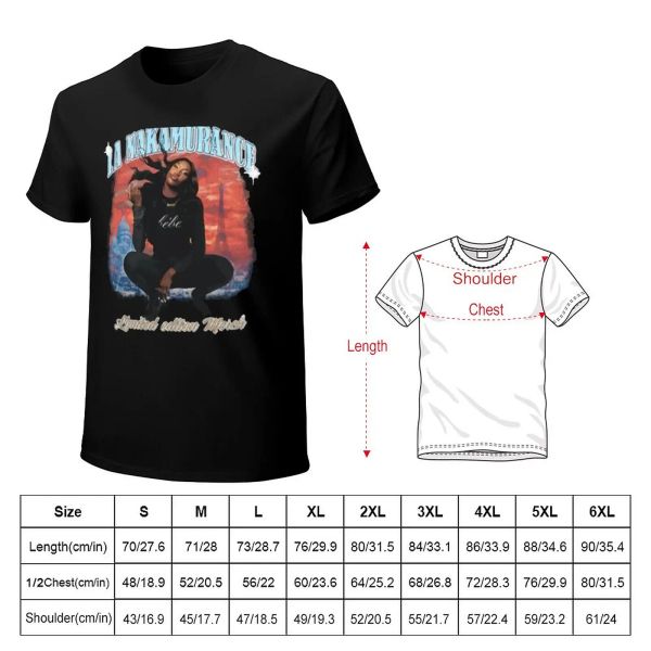T-shirt La Nakamurance Plus Tops Vestiti anime Abiti hippie T-Shirt Oversaze T-Shirt Shirts Black Thirts Uomini