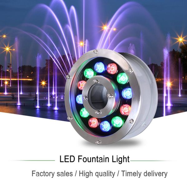 Luzes de anel da fonte JML 12W 24V LED Auto -colorido Mudança submersível Bomba de água Iluminação para Garden1249555