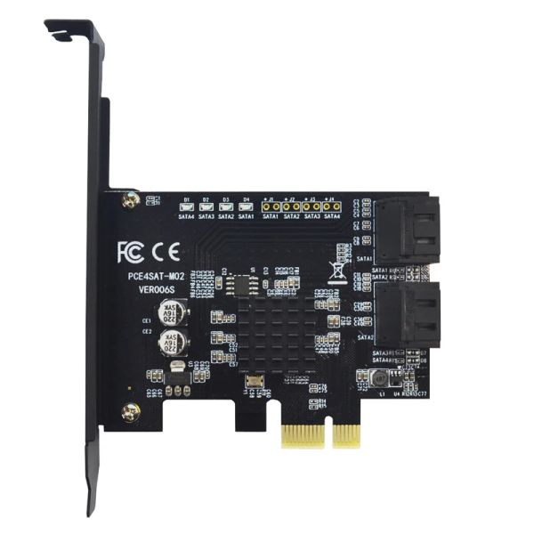 Kartlar Yeni Marvell 88se9215 4 bağlantı noktası SATA 6G PCI Express Yükseltici Kartı PCIE'den SATA III 3.0 Dönüştürücü SATA3.0 BTC Madenciliği için HDD SSD IPFS