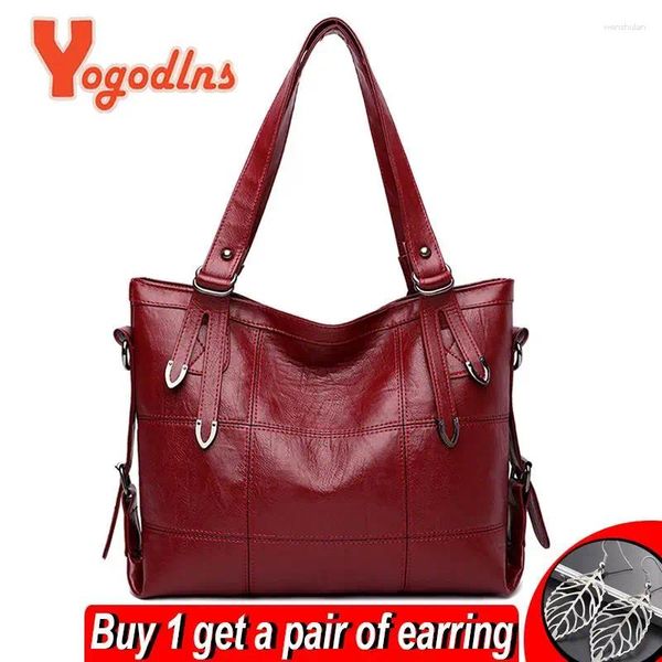 Abendtaschen Yogodlns Luxus Handtasche Frauen PU Lederumbeltasche Große Kapazität Top-Griff Vintage Crossbody Brands Lady Beutel Sack