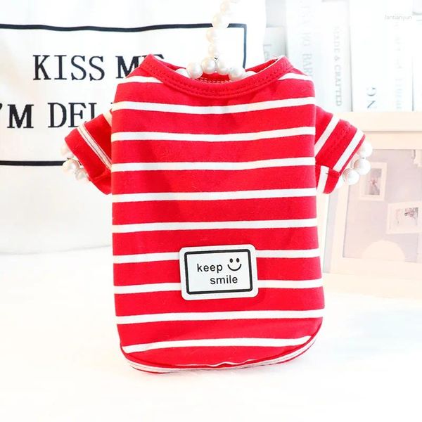 Abbigliamento per cani Rosso Black Colori Nero Stripe Abiti da casa Stampato Piajama per piccoli abiti Autunno e Guida invernale Accesorios Para Perros