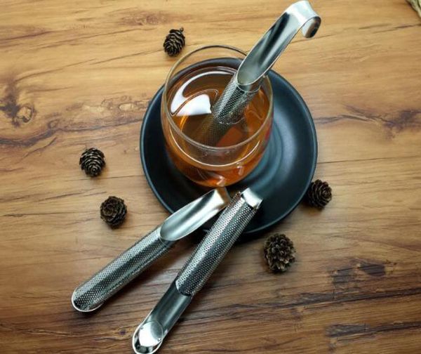 Linheiro de chá Amazing Aço inoxidável Tea Infuser Pipe Design Touch Feel Bom Holder Tool Tea Spoon Filter3943377