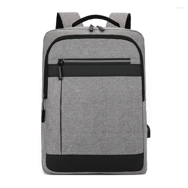 Backpack 2024 für Männer Sports USB -Lade Computer Modebag College -Studenten minimalistisch