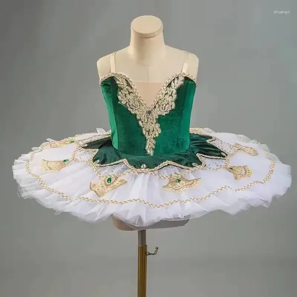 Stage use saia tutu de balé verde para roupas de cisne infantil roupas vermelhas roupas de vestido de dança de vestido de vestido
