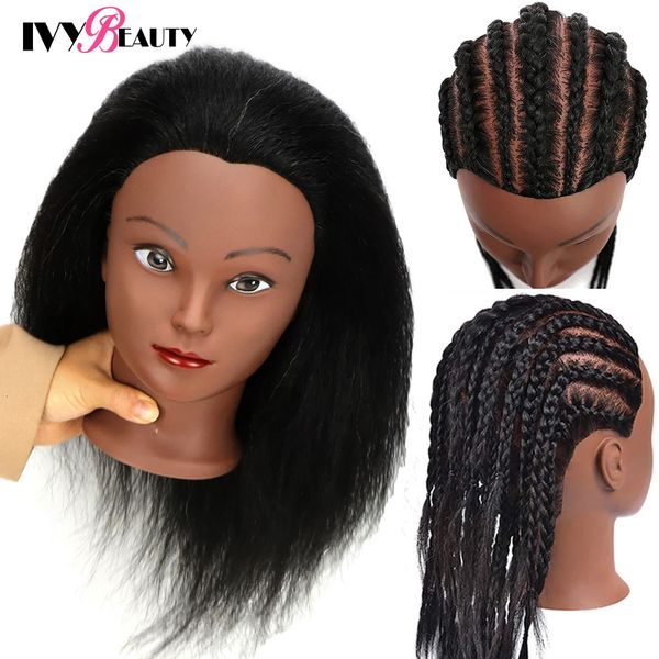 Manequin Head 100% Human Hair Training Head Kit cabeleireiro Cosmetologia Manikin Practice Doll