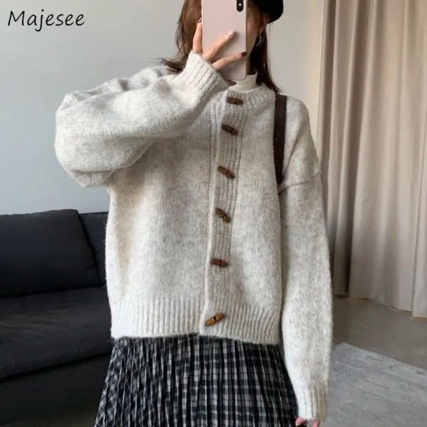 Abiti Cardigan Women 5 Colori Vendita calda LADMATH ALLMATCH MIMMALIST SOLIDA SOLE TRENDY SINGOLA SINGOLO HARUKU LAZY STYLE DESIGN NUOVO