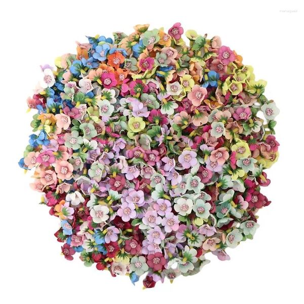 Dekorative Blumen 50pcs Simulation Mini Daisy Maran Head Flower DIY Handgemachte Materialien Regenschambetrag Kopfbedeckung