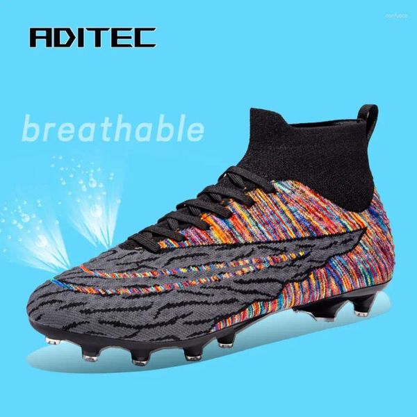 American Football Scarpe Chuteiras Society Professional Unisex Soccer Spikes Long Spikes HG/TF Stivali per caviglia Clette di erba all'aperto futsal