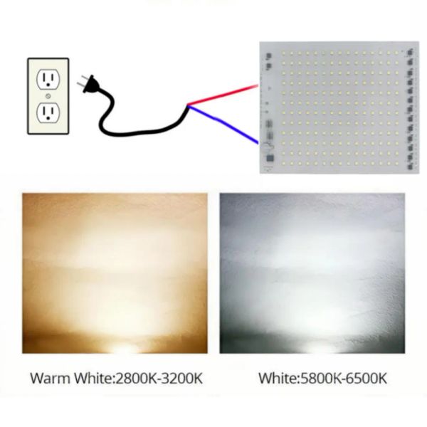 Smart IC SMD Светодиодные чипсы лампа 10W 20W 50 Вт 100 Вт Pure White SMD 2835 AC 220V 5054 DIY для наружного прожектора.