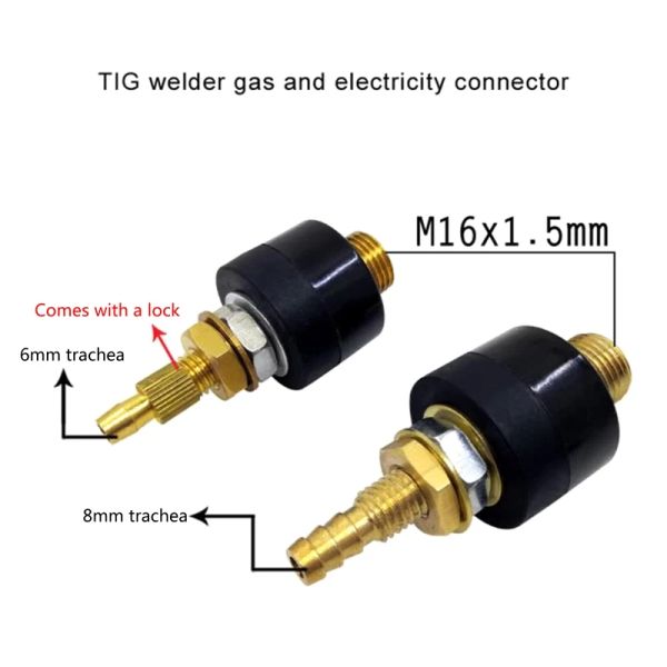 Conector de soldagem Gas Electric Rick Connector Mig Tig Welder Tocha Consumíveis