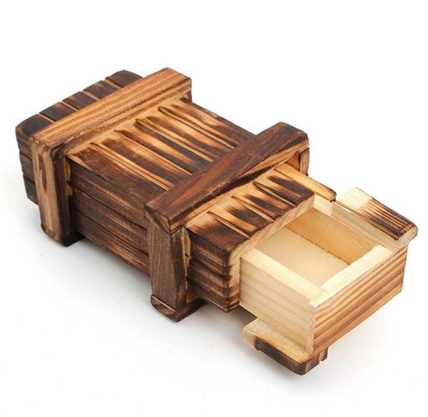 Винтажное деревянное хранилище Скрытое магическое подарочное подарочное ящик секретный ящик для головоломки головоломки головоломки для головоломки для головоломки на грудь