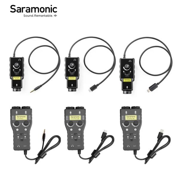 Аксессуары Saramonic Smartrig XLR Микрофон предварительный предварительный предварительный адаптер с микшером с микшером предварительной гитары для DSLR -камеры iPhone 7 7S 6 iPad