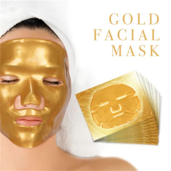 24k Gel Gel Colágeno Máscaras Faciais, Patch para hidratação, inchaço, anti ruga, pele firme