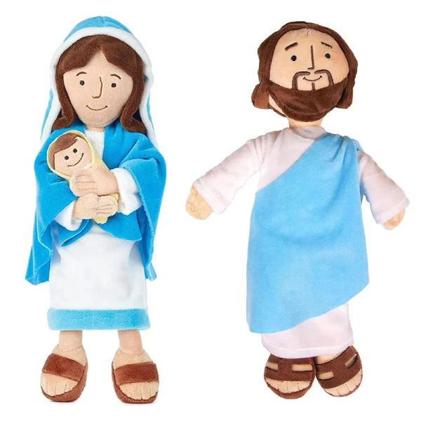 Il mio amico Jesus Plush Toy Polped Bambola Classico Cristo Salvatore religioso con Smile Gesù Vergine Maria Parti