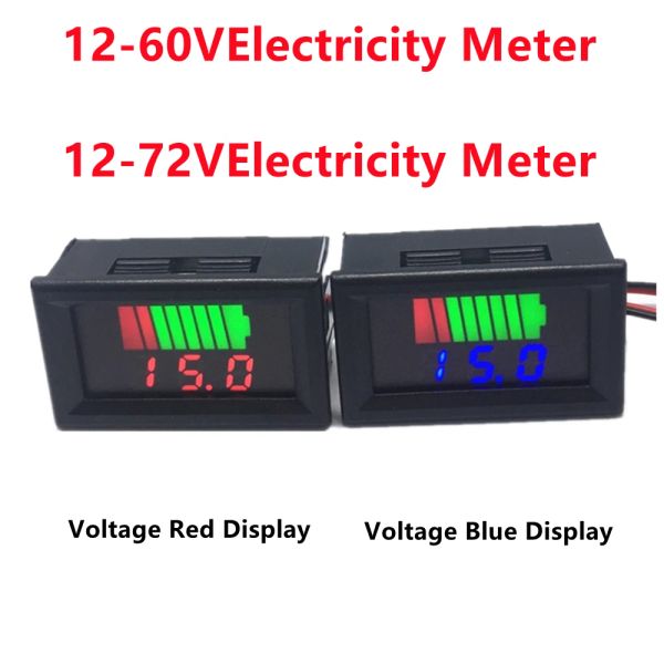 Car Battery Ladebegpasse Indikator 12V 24 V 36V 48 V 60 V 72V Lithiumbatteriekapazitätsmesser Anzeige LED Tester Voltmeter