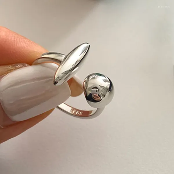 Кластерные кольца 925 Стерлинговое серебро геометрические нерегулярные полоса