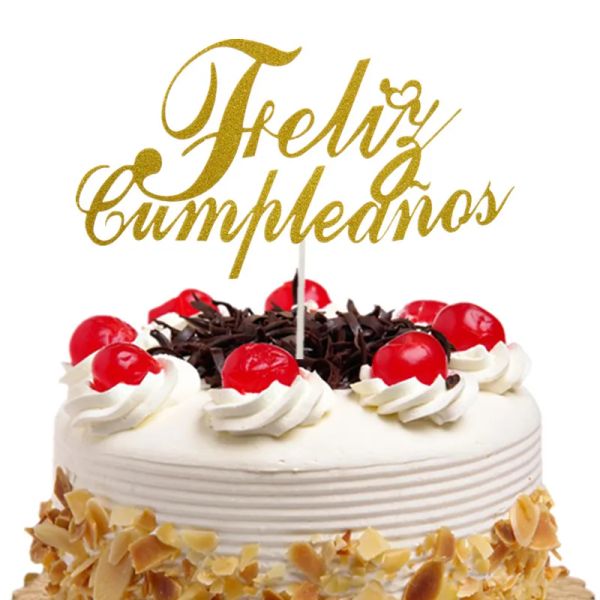 Topper torta Bonne Fete francese Russo Happy Birthday Decor spagnolo Feliz Cumpleanos Te Amo Cake Flags Party Fai da te Nuovo personalizzato Nuovo