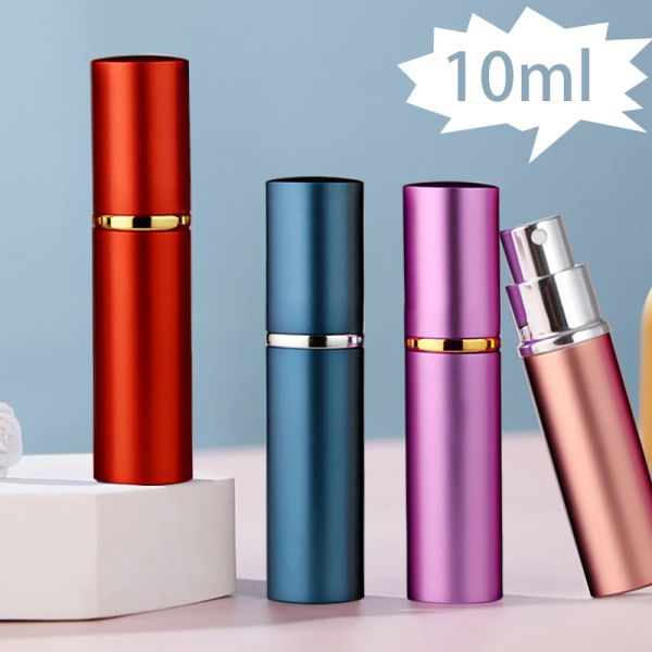 10ml Taşınabilir Mini Doldurulabilir Parfüm Atomizer Dayanıklı Alüminyum Parfüm Şişe Taşınabilir Parfüm Sprey Koku Pompası Atomizer Kılıf