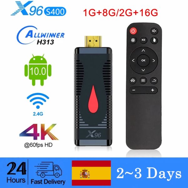 Kutu X96 S400 Smart Fire TV Stick Allwinner H313 4K Medya Oyuncusu Android 10 TV Kutusu 2.4G WiFi 2GB16GB TV Dongle Alıcı X96S