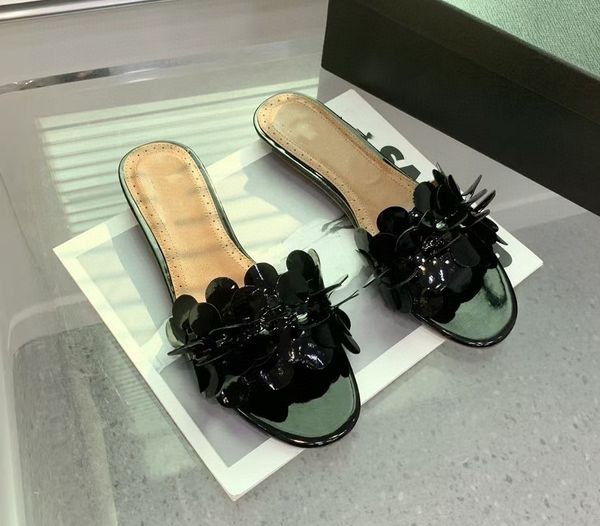 Роскошные сандаловые дизайнерские туфли бренд тапочки для женщин подлинная кожа с размером с кристалла от 35 до 41 белого золота черные цвета быстрая доставка оптовая цена