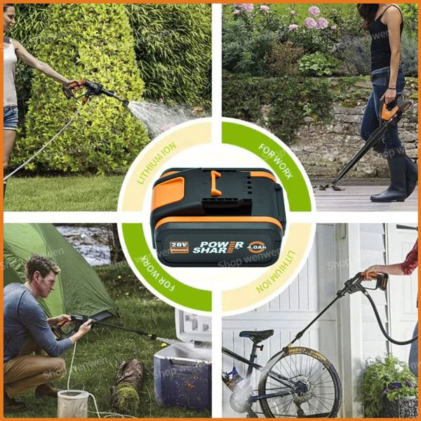 Original Worx 20V 4.0ah Lithiumbatterie wiederaufladbar WA3553 WA3551 WA3553.1 WA3570 für alle WORX Electric- und Gartenwerkzeuge