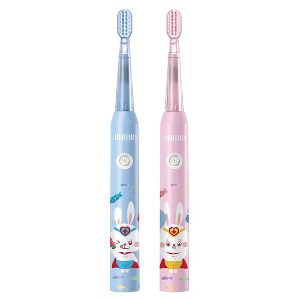 Escova de dentes elétrica flash infantil de 5 a 10 anos escova de dentes macios de 3 velocidades carregamento ajustável ipx7 impermeável escova de dentes