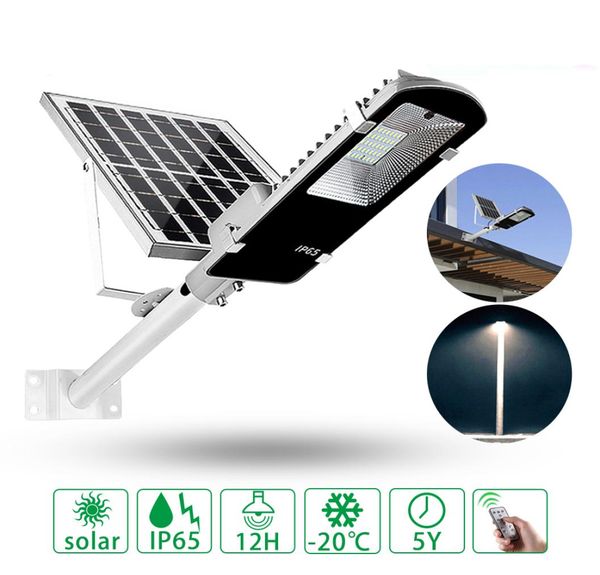 LED Solar Street Light Outdoor Industrial Industrial Painel solar à prova d'água Controle remoto 200W 100W 70W 40W 20W LED LED LAMP8768676