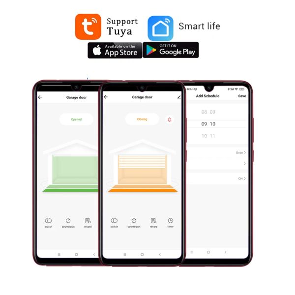 Switch WiFi Switch Smart Garage Door Opener Controller 2ch Relay Module Timer trabalha com Alexa Google Home Smartlife/Tuya App Control