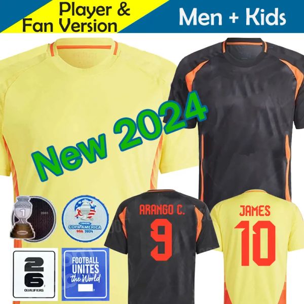 24/25 Colômbia James Soccer Jerseys Kit Kits 2025 Columbia Seleção Nacional Camisa de futebol Camisetas 2024 Copa América D.Valoyes Arango C. Chucho Cuadrado