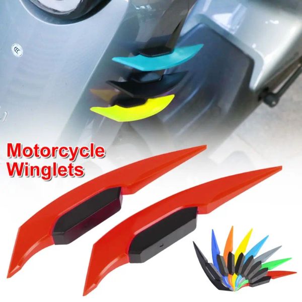 1Pair Universal Motorcycle Wingletlet A asa aerodinâmica da asa adesiva adesiva em forma de garra fixa Wind Wing Motorbike Decoration